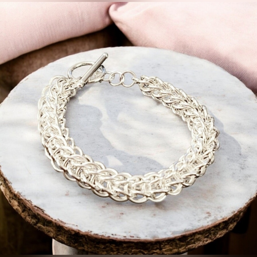 Sterling Silver S925 Double Link Bracelet